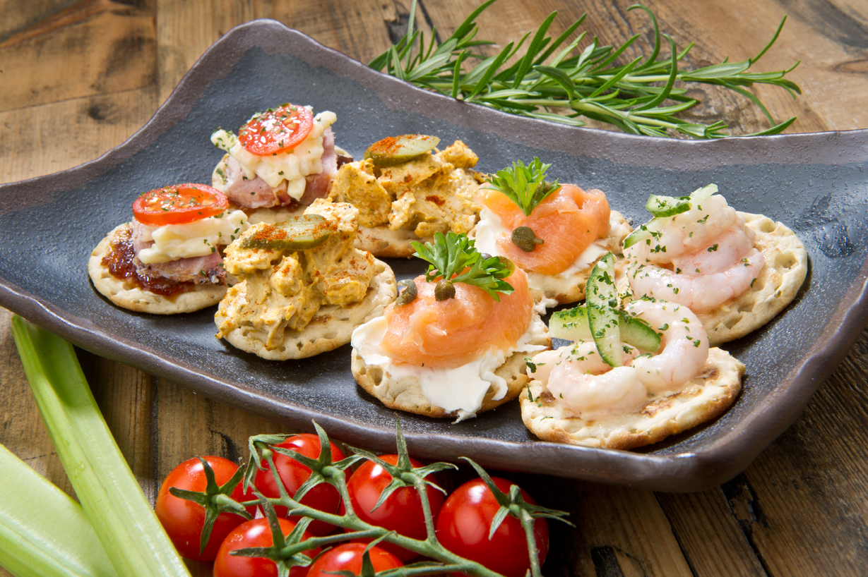 Canapes ready for serving