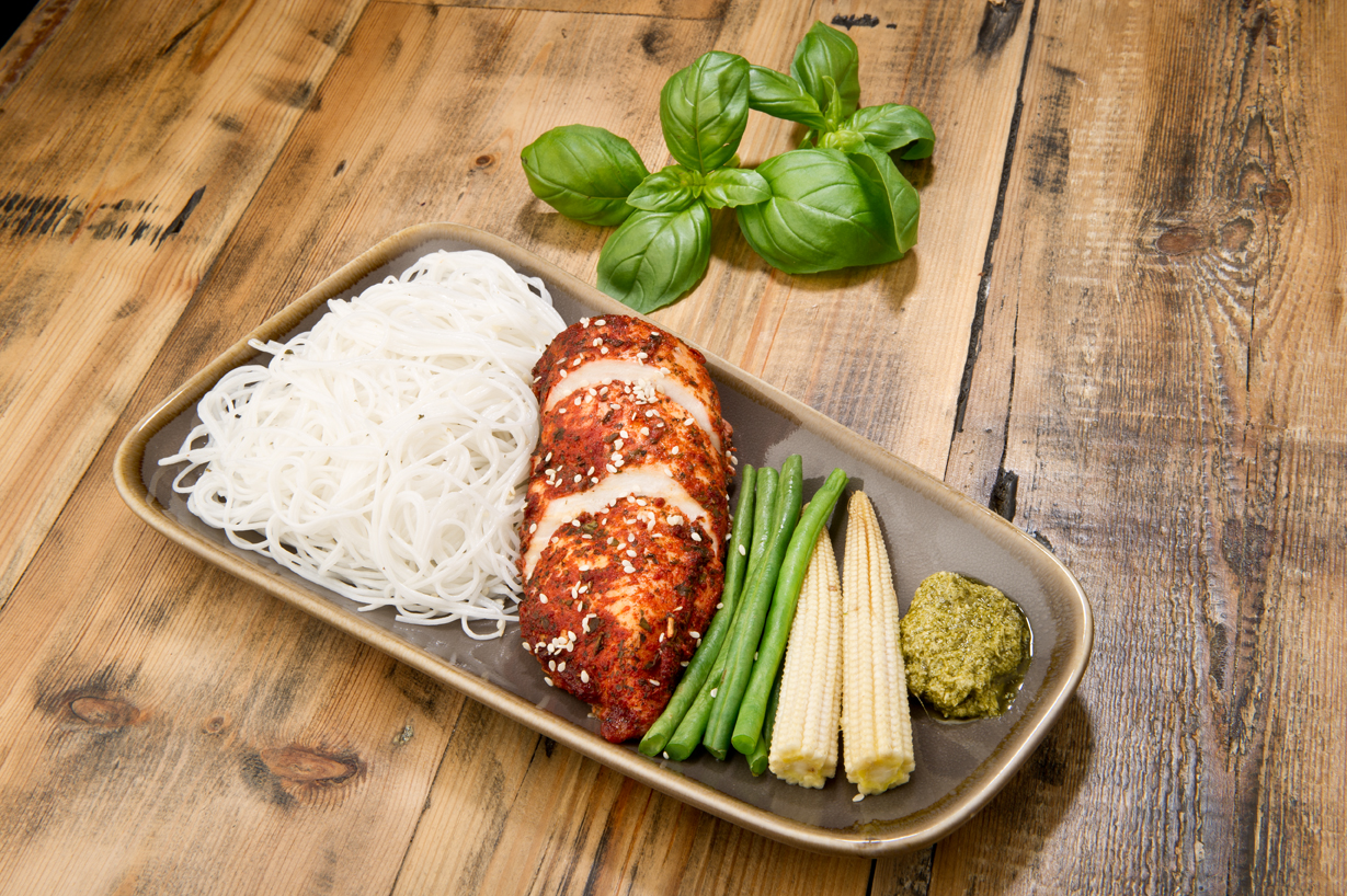 Contemporary meal from catering menu