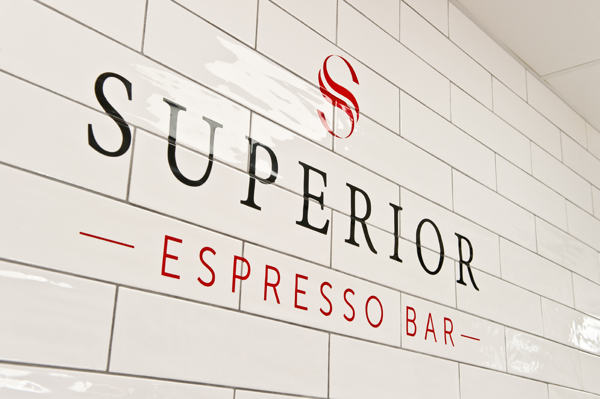 Superior espresso bar signage