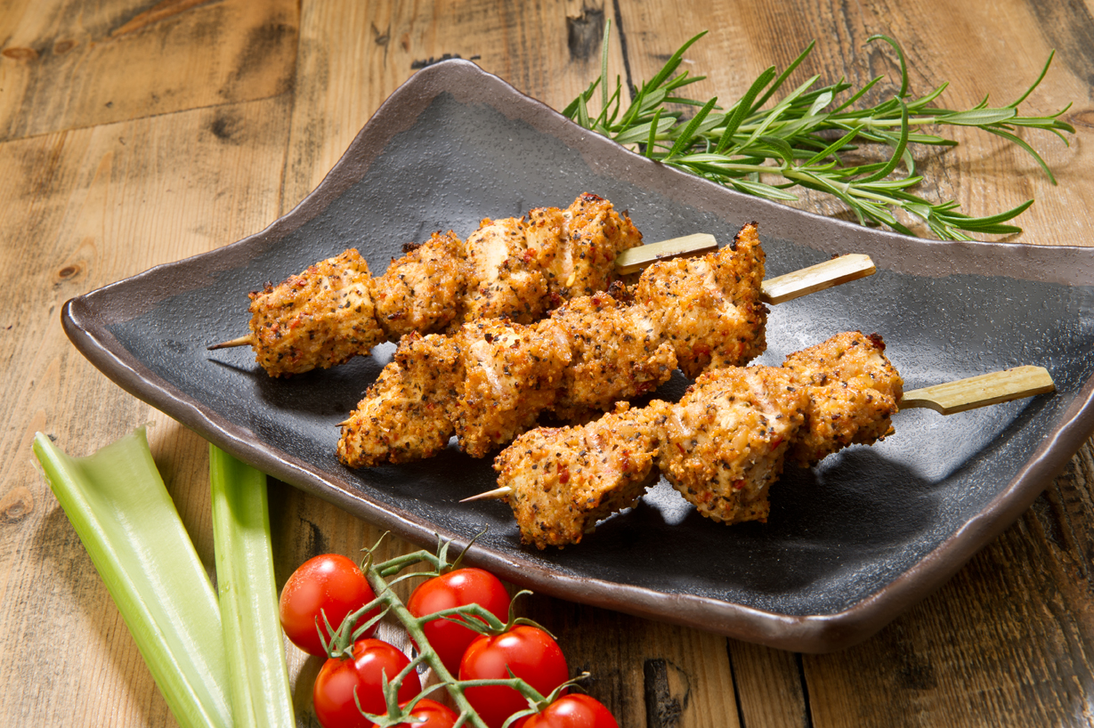 Indoor bbq spicy chicken skewers