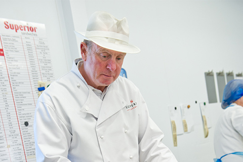 Chef working in kitchen